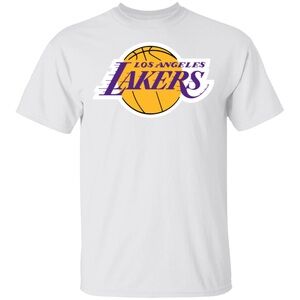 NBA Los Angeles Lakers White Tee with Purple and Gold Logo
